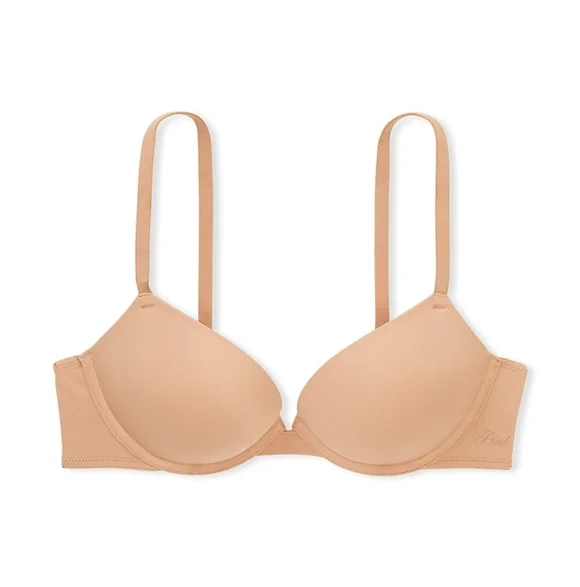 (2) VS PINK Super Push Up Bras Sz 38DD Praline & Black LIKE NEW Lot Bundle 38E - Picture 4 of 7